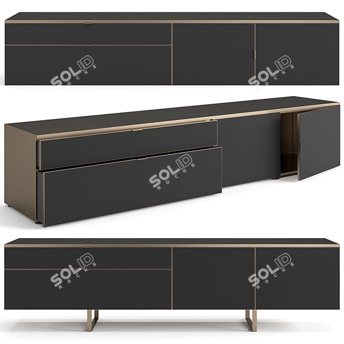 Modern Minimalist Plan Sideboard 3D model image 1