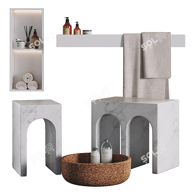 Modern Bathroom Decor Set by Antonio Lupi 3D model image 8