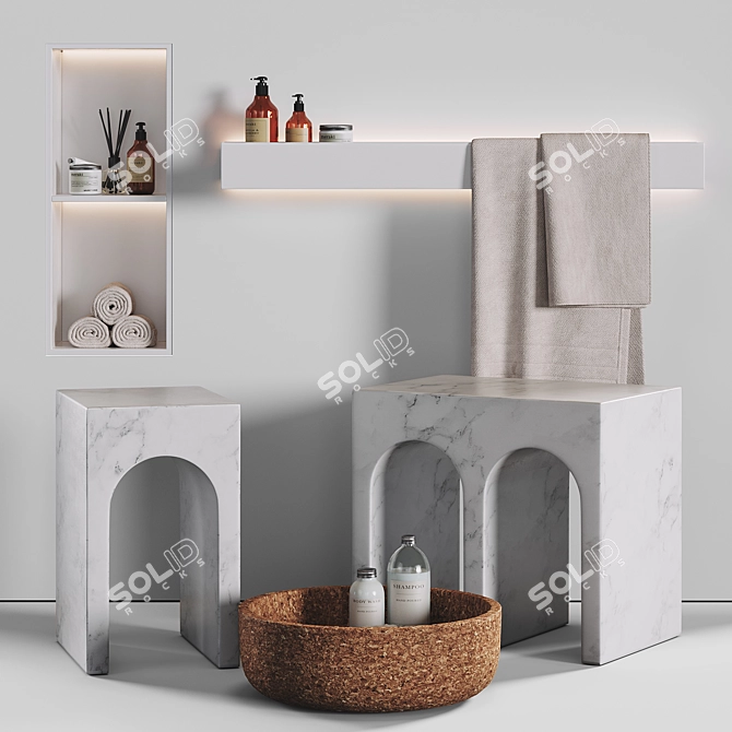Modern Bathroom Decor Set by Antonio Lupi 3D model image 9