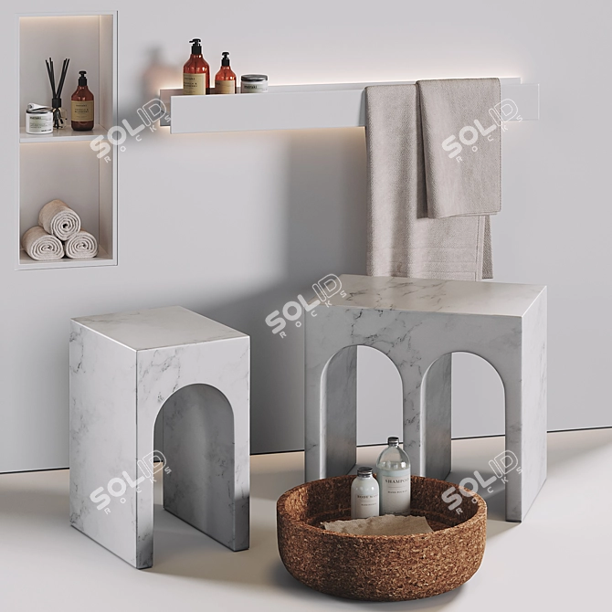 Modern Bathroom Decor Set by Antonio Lupi 3D model image 10