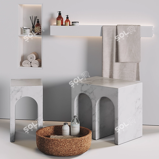 Modern Bathroom Decor Set by Antonio Lupi 3D model image 11