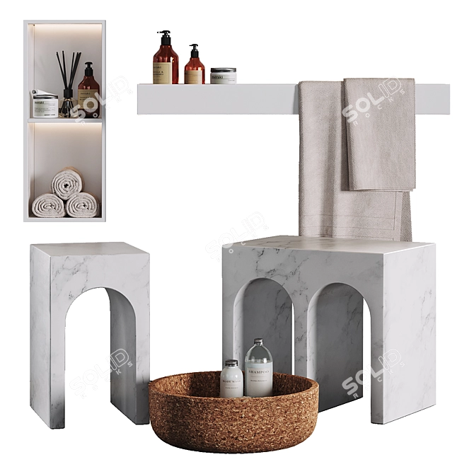 Modern Bathroom Decor Set by Antonio Lupi 3D model image 15