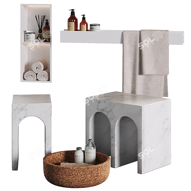 Modern Bathroom Decor Set by Antonio Lupi 3D model image 17