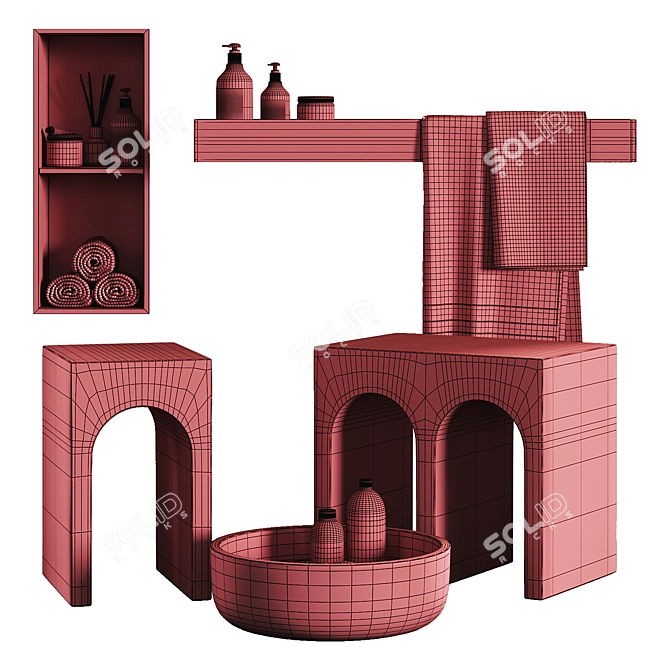 Modern Bathroom Decor Set by Antonio Lupi 3D model image 3