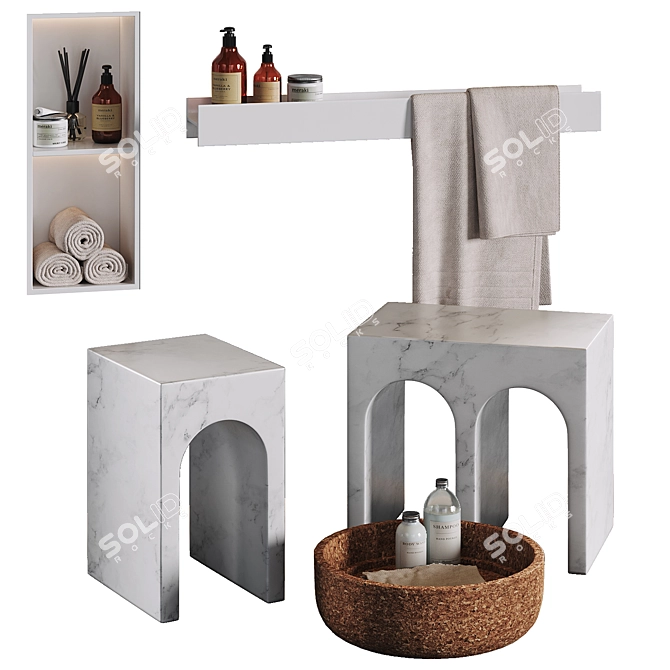 Modern Bathroom Decor Set by Antonio Lupi 3D model image 5