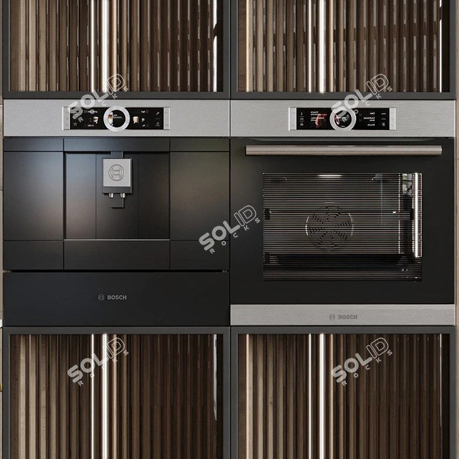 Modern L-Shaped Kitchen 3D Model 3D model image 5