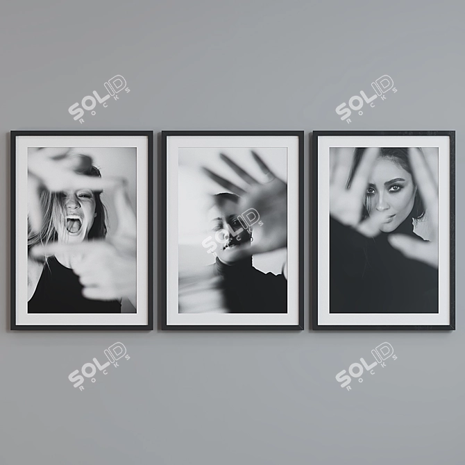 Modern Style Portrait Picture Frame Set 3D model image 2