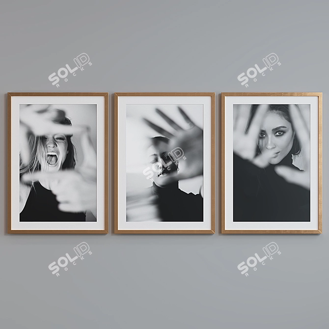 Modern Style Portrait Picture Frame Set 3D model image 4