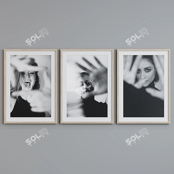 Modern Style Portrait Picture Frame Set 3D model image 5