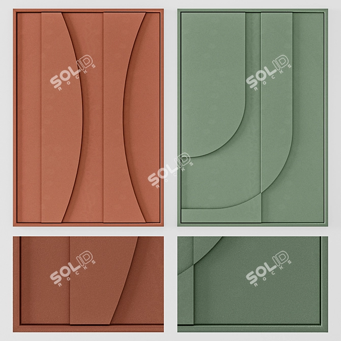 Embossed Fabric Panel 3D model image 1