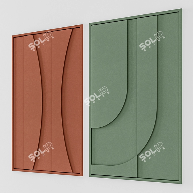 Embossed Fabric Panel 3D model image 2