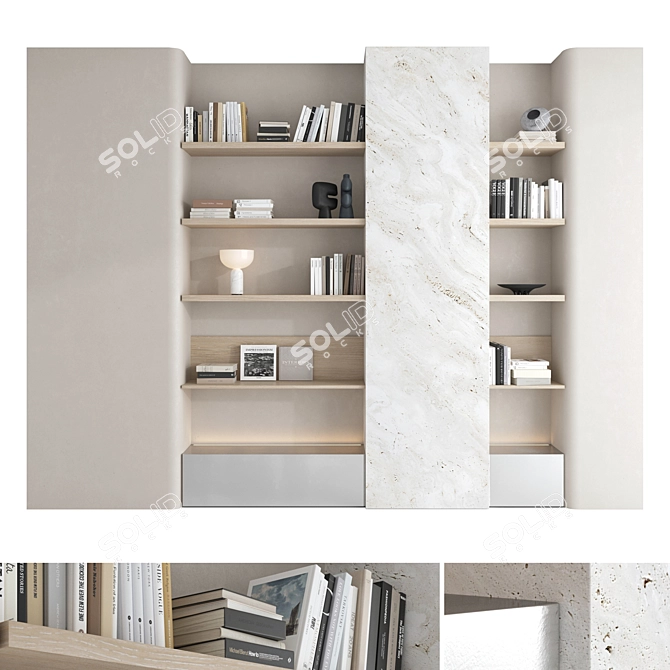 3D Bookcase Set 10 Modeling 3D model image 1