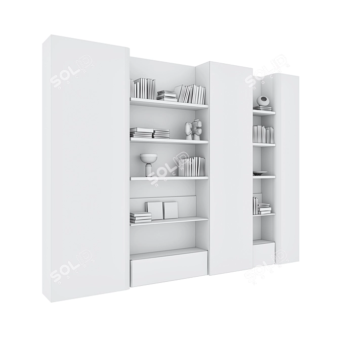 3D Bookcase Set 10 Modeling 3D model image 7