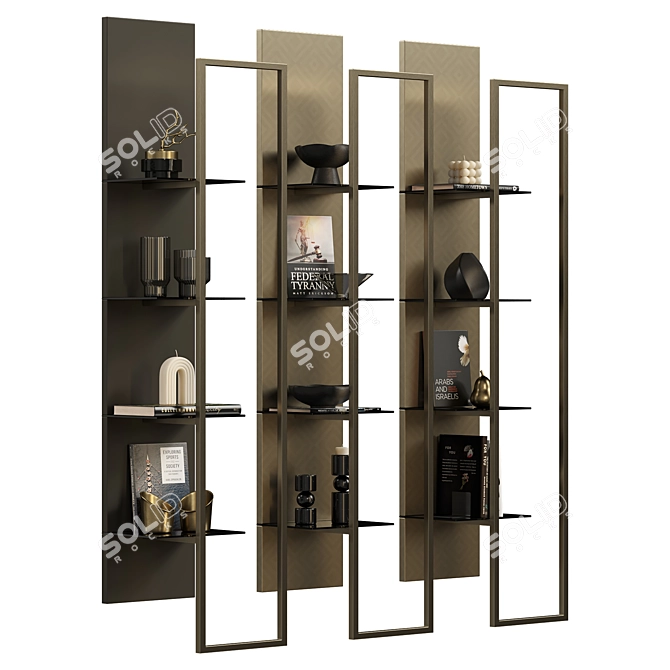 Mod Graphic Shelf Display 3D model image 3