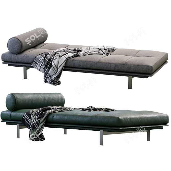 Elegant Yard Daybed Benches Set 3D model image 2