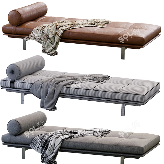 Elegant Yard Daybed Benches Set 3D model image 3