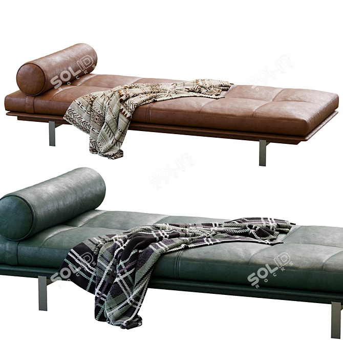 Elegant Yard Daybed Benches Set 3D model image 4