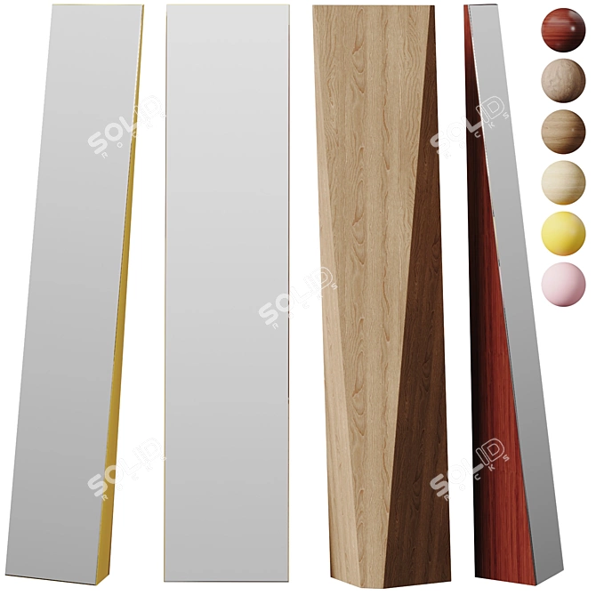 Modern Elegance Floor Mirror 3D model image 1