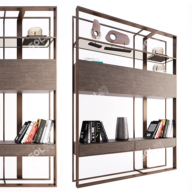  MOD Double-Sided Bookcase - Corona 2018 3D model image 1