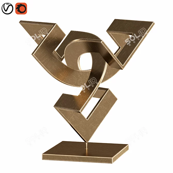 Sculptural Steel Artwork 3D model image 1