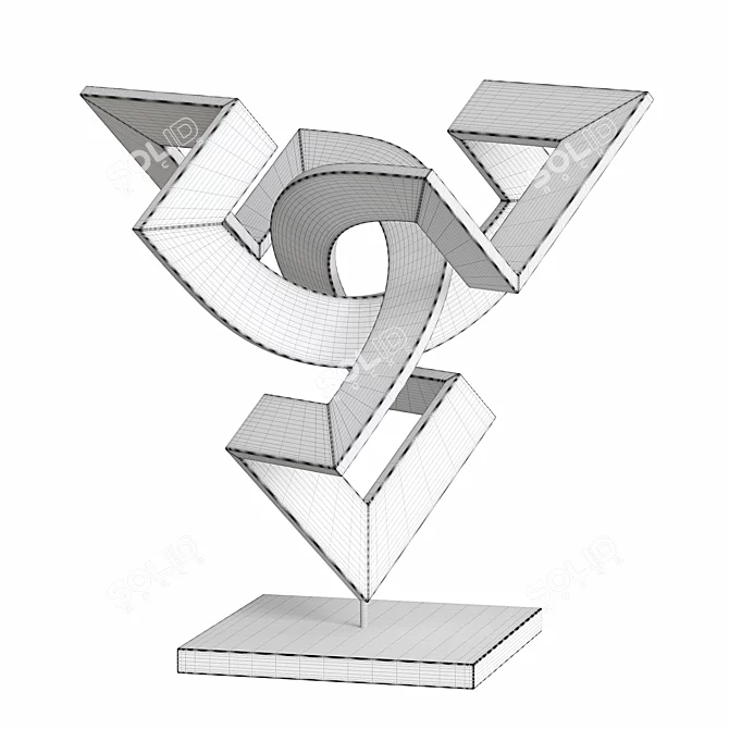 Sculptural Steel Artwork 3D model image 2