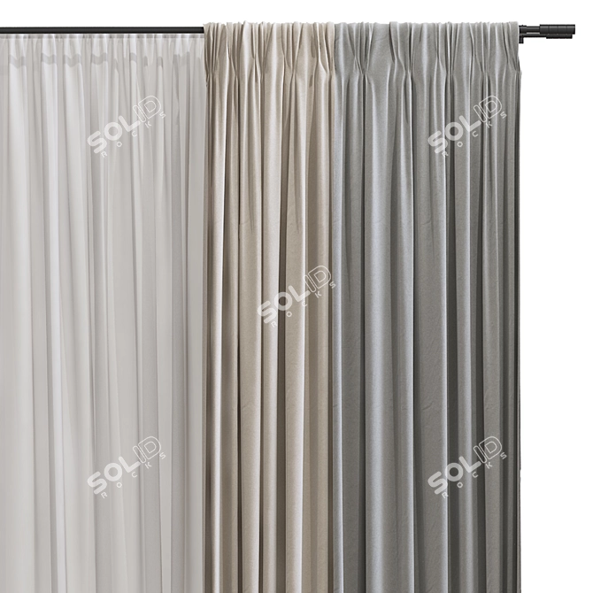 Refined Curtain Design #344 3D model image 3