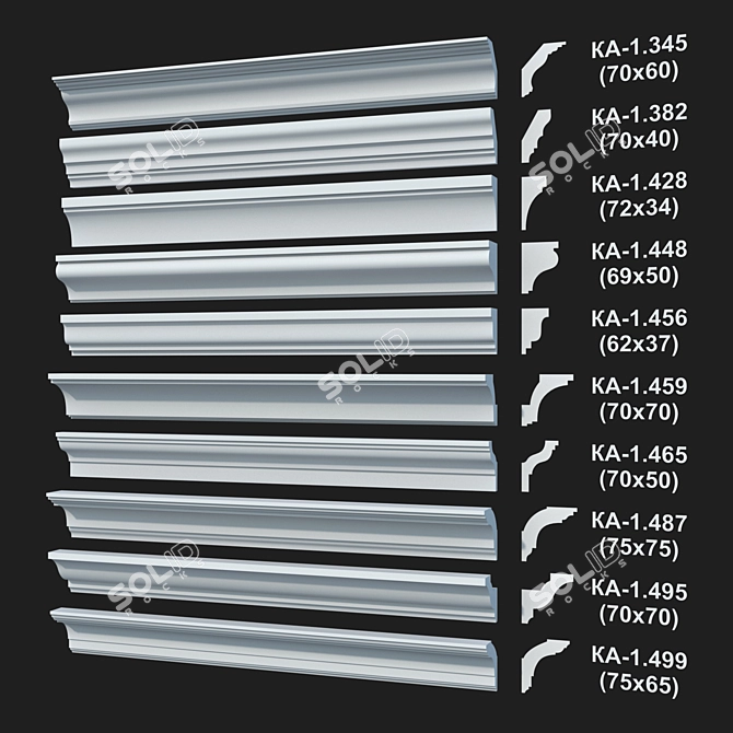 Sleek Cornices Pack 18: LepGrand 3D model image 4