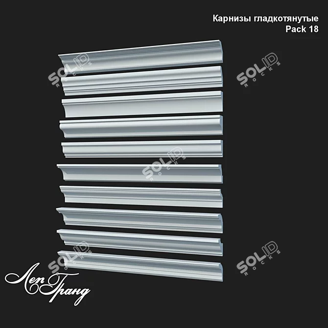 Sleek Cornices Pack 18: LepGrand 3D model image 5