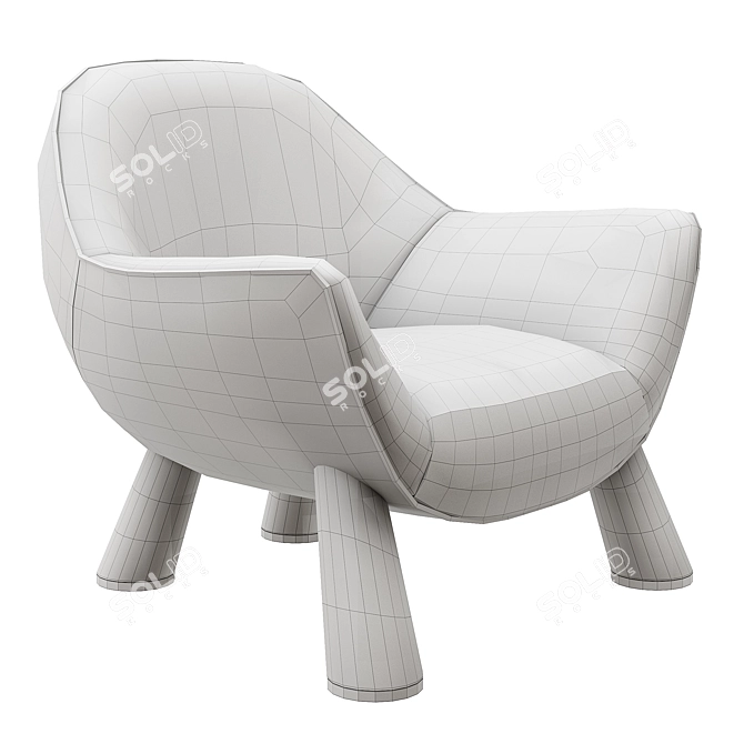 Elegant Lucy Armchair: Ottiu Beauty 3D model image 3