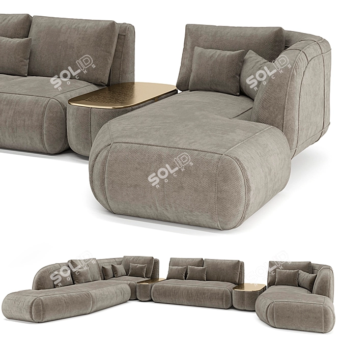 Modular Turbosmooth Sofa Downloadable 3D model image 1