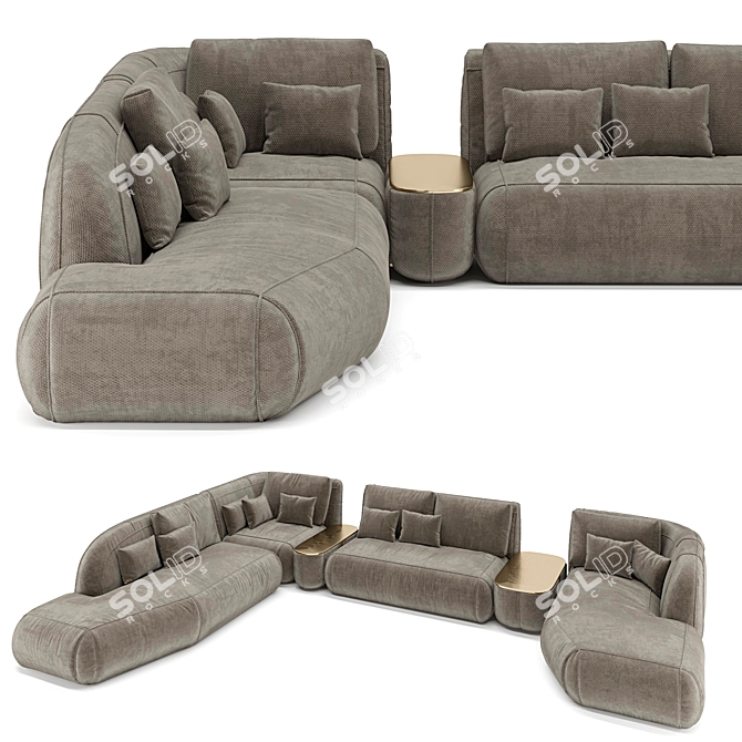 Modular Turbosmooth Sofa Downloadable 3D model image 2