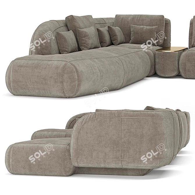 Modular Turbosmooth Sofa Downloadable 3D model image 3