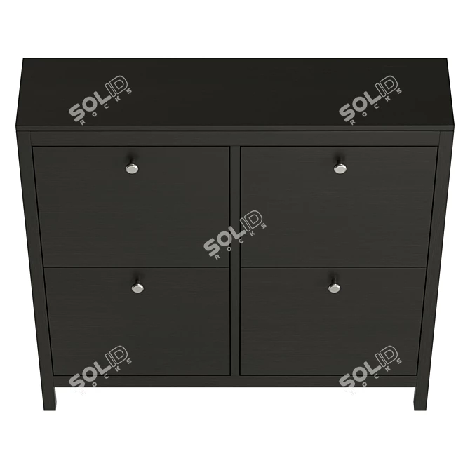 Mercury Row 16-Pair Shoe Cabinet 3D model image 1