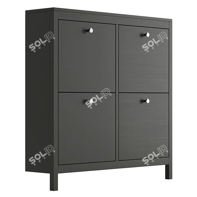 Mercury Row 16-Pair Shoe Cabinet 3D model image 2