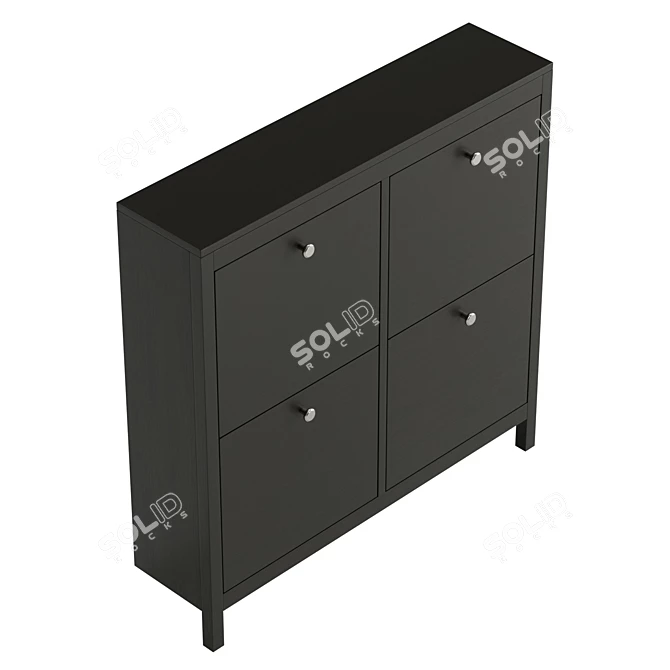 Mercury Row 16-Pair Shoe Cabinet 3D model image 3