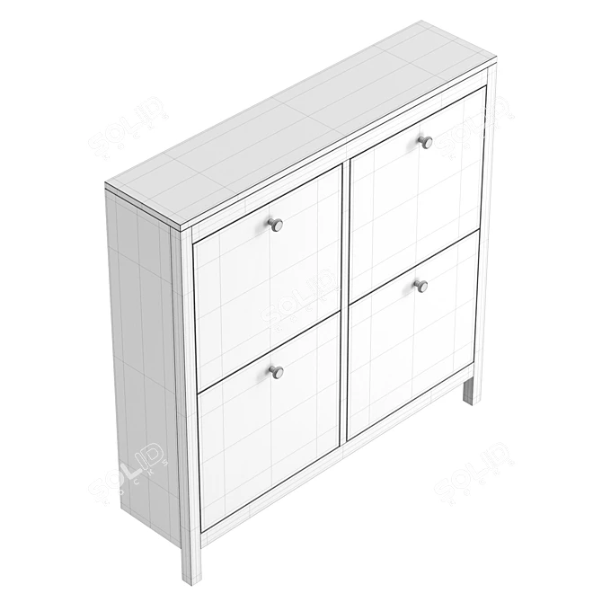 Mercury Row 16-Pair Shoe Cabinet 3D model image 4