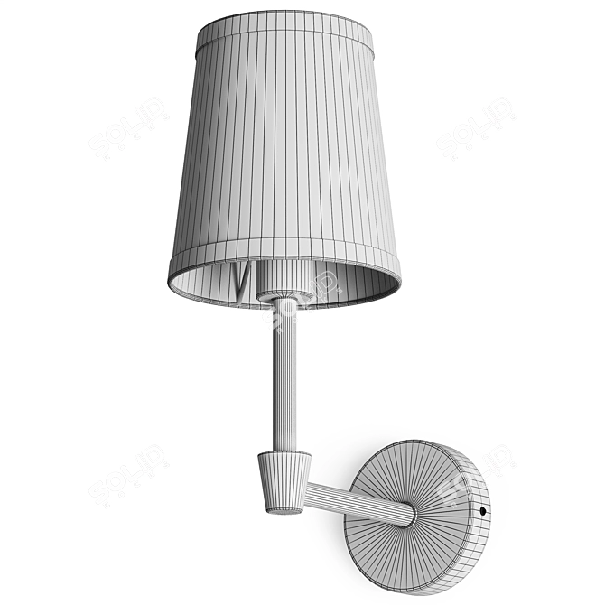 Smart Beige Nickel Wall Sconce 3D model image 4