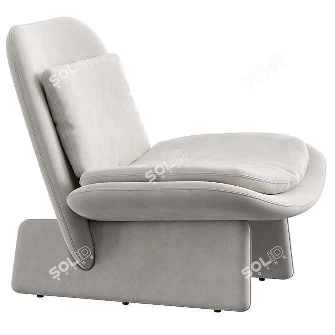 Baxter ELLI Leather Armchair in Four Nubuck Colors 3D model image 2