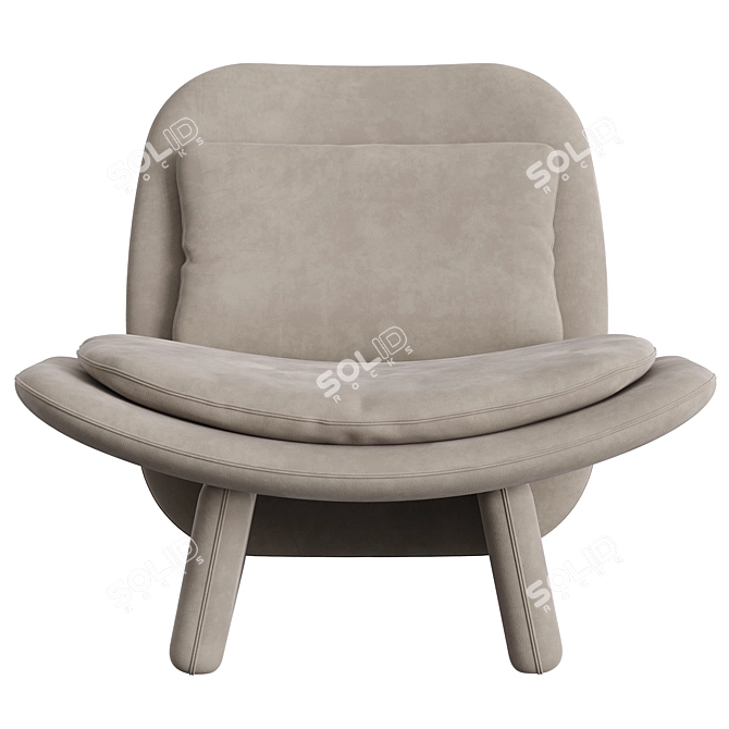 Baxter ELLI Leather Armchair in Four Nubuck Colors 3D model image 4