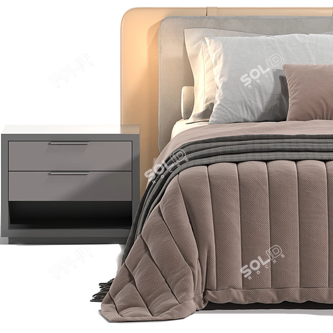 Modern Elegance: Minotti Tatlin Bed 3D model image 3