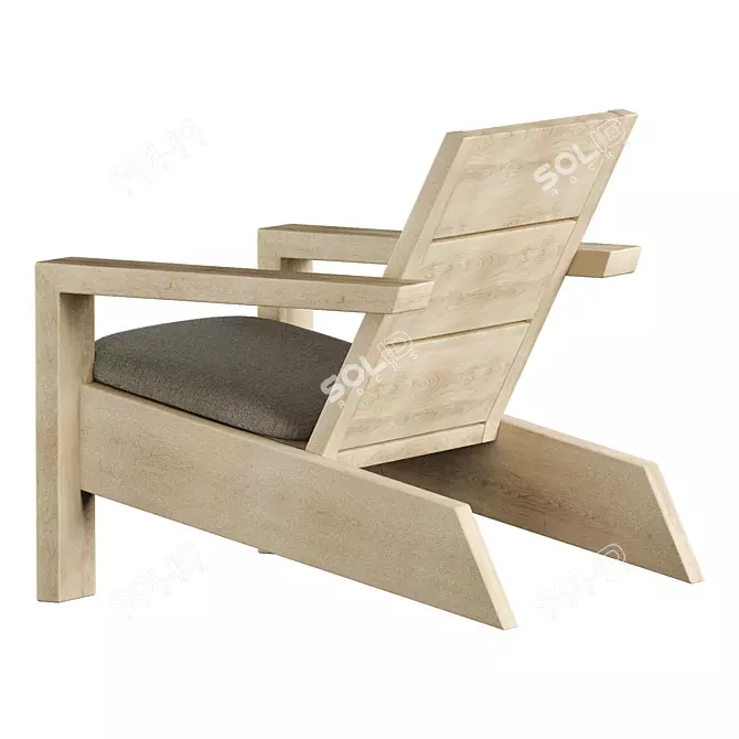 Larnaca Teak Outdoor Deck Chair 3D model image 2