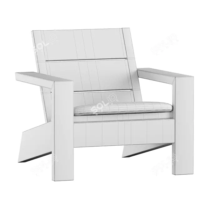 Larnaca Teak Outdoor Deck Chair 3D model image 5