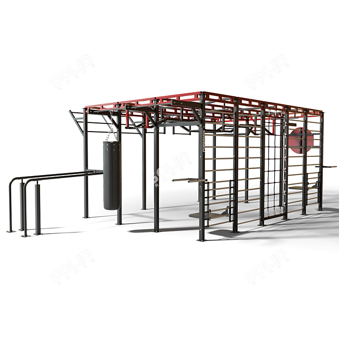 Outdoor Workout Station Set "Foreman 3D model image 3