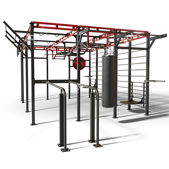 Outdoor Workout Station Set "Foreman 3D model image 6