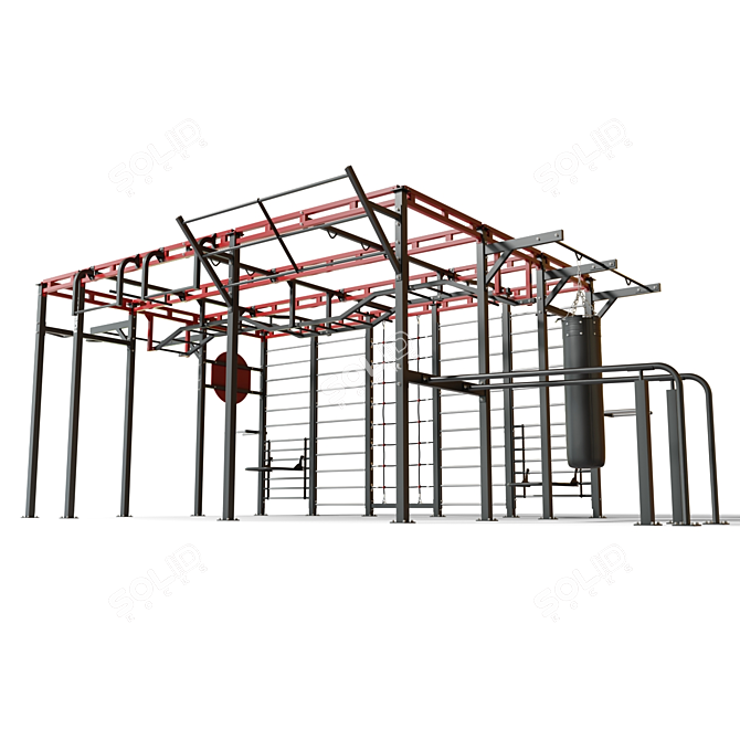 Outdoor Workout Station Set "Foreman 3D model image 7