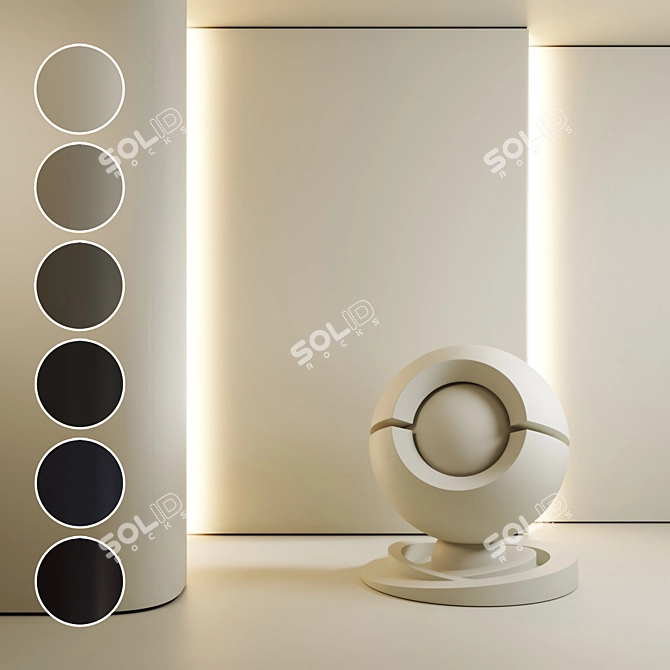 Seamless High-Res Decorative Plaster Kit 3D model image 1