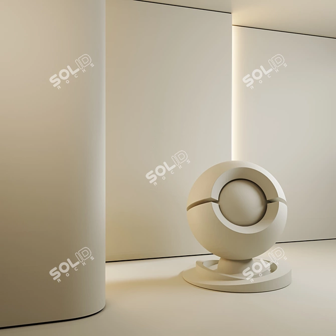 Seamless High-Res Decorative Plaster Kit 3D model image 3