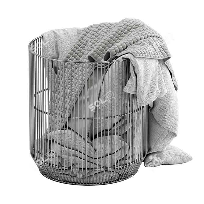 Metal Basket with Comfy Blanket 3D model image 8