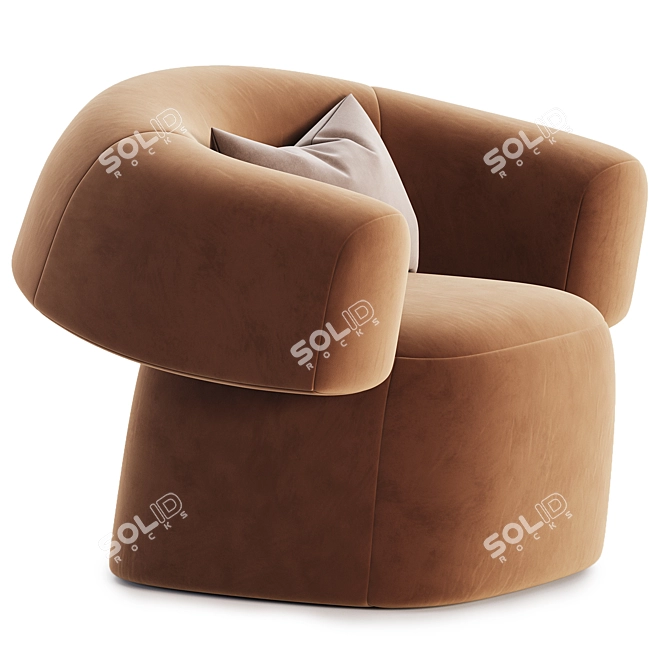 Modern Upholstered Easy Chair RUFF 3D model image 1