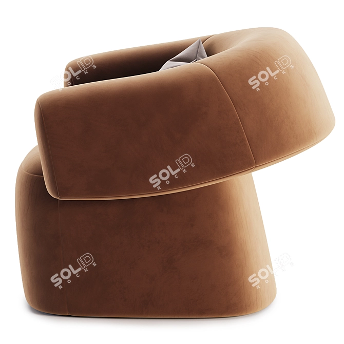 Modern Upholstered Easy Chair RUFF 3D model image 2